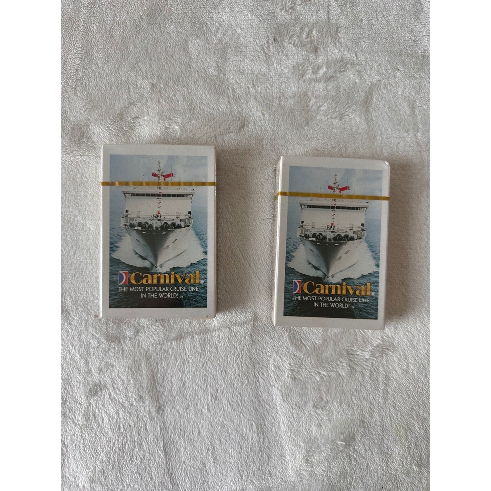 Vintage Carnival Cruise Line Playing Cards Set of 2 Sealed Decks Collectible